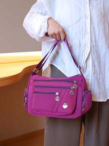 女士斜挎包，大容量布包，新款单肩包，女士休闲背包，中年妈妈包，女包，斜挎包，新款大号包，布包，单肩包，大容量，时尚妈妈包，适合通勤、旅行和旅游 - 彩色 - 查看 4