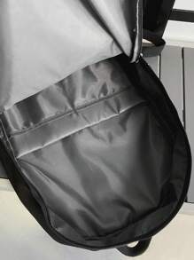 Casual Water-Resistant Letter Print Nylon Large Capacity Multi-Pocket Backpack, Unisex College Style Laptop Bag With Pendant, Suitable For School, Classes, Shopping, Travel