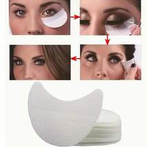 50Pcs Eye Makeup Eyelid Stickers, Eye Shadow Stickers, Sweat-Absorbing Pads - Nonwoven Adhesive Pads Suitable For Eyelash Extension, Eyebrow And Eye Contour Protection, Fragrance-Free Makeup Stickers, Ensure Precise Application And Clear Lines