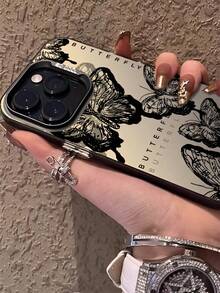 Pencil Drawing Black Butterfly Phone Case Suitable For Compatible With Iphone17,16, 15, 14, 13, 12, 11, PRO MAX, As Well As X, XS,ES4/16e PLUS,Galaxy S24 S23 S22 Ultra/FE - 彩色 - 查看 3