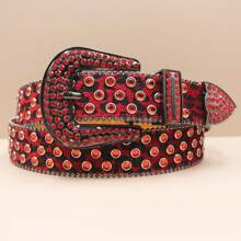 Leopard Print Belts New Goth For Rhinestone Belts Leather Strap For Rhinestone Belts Western Cowboy Y2K Fashion Belt For Jeans Men Fall, Autumn, Halloween Autumn-Winter Accessories,Suitable For Teens, Youth,Men,Casual, Outdoor, Athletic, Vacation, Graduation Gifts, Birthday, Daily Wear