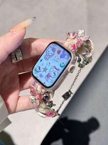 Sanrio 1 pieza de correa de reloj de mujer Sanrio con peluche de gato KT, compatible con un ancho de 38/40/41/42/44/45/46/49mm, compatible con Ultra/SE/Series 10/9/8/7/6/5/4/3/2/1