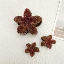 1pc Ombre Rhinestone Purple Lily Flower Gradient Hair Claw Accessory Fashion Hair Accessories Flower Claw Clips Casual Hair Claw Fall Winter Hair Clip For Vacation Outfits Woman