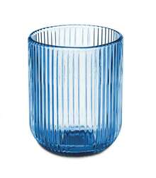 Shoppe house - Vaso caja 6 unidades, Cristal de rayas, no apto para Lavavajillas ni Microondas - Azul - Ver 1