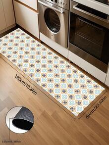 1pc Boho Style Blue Tie-Dye Pattern Non-Slip Polyester Kitchen Floor Mat, Suitable For Indoor/Outdoor, Quick Dry, Great For Entryway, Laundry Room Or Bathroom, Kitchen Decor, Coffee Machine Or Handmade Coffee Pot Dryer Mat - Multicolor - View 15