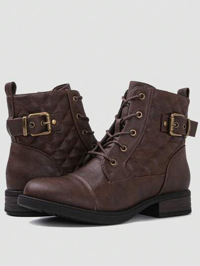 GLOBALWIN Women's Combat Boots Ankle Booties Fashion Comfortable Boots For Women Fall Boots Halloween Season