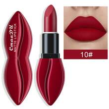 CmaaDu 1pcs Matte Lipstick, Lip Shape Design Lip Gloss, Long-Lasting, Easy To Apply, Waterproof, Sweat-Proof, Non-Stick, Suitable For Both Daily And Holiday Makeup, Perfect Gift