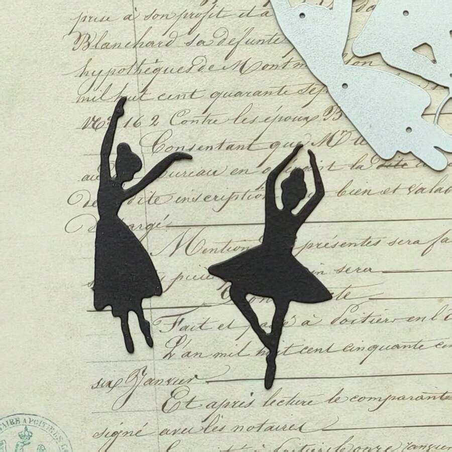 1PC Elegant Dancer Metal Cutting Dies, New Arrival Die Cuts, Embossing Stencils For DIY Crafting Scrapbooking Supplies, Template Mould, Photo Album Decorative Paper Die Cuts For Card - Silver - View 1