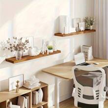 Vintage Rustic Wooden Floating Shelf | Wall-Mounted Storage & Display | Heavy-Duty Support | Easy Installation | Multi-Room Decor For Living Room, Bedroom, Bathroom, Kitchen, Study | Ideal For Photos, Plants, Books | Aesthetic Home Accessory, Shelf Decor Items, Floating Shelve