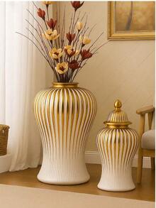 1 件手工陶瓷姜饼花瓶，奶油色和金色花瓶，家居装饰，礼物，多用途 - 彩色 - 查看 7