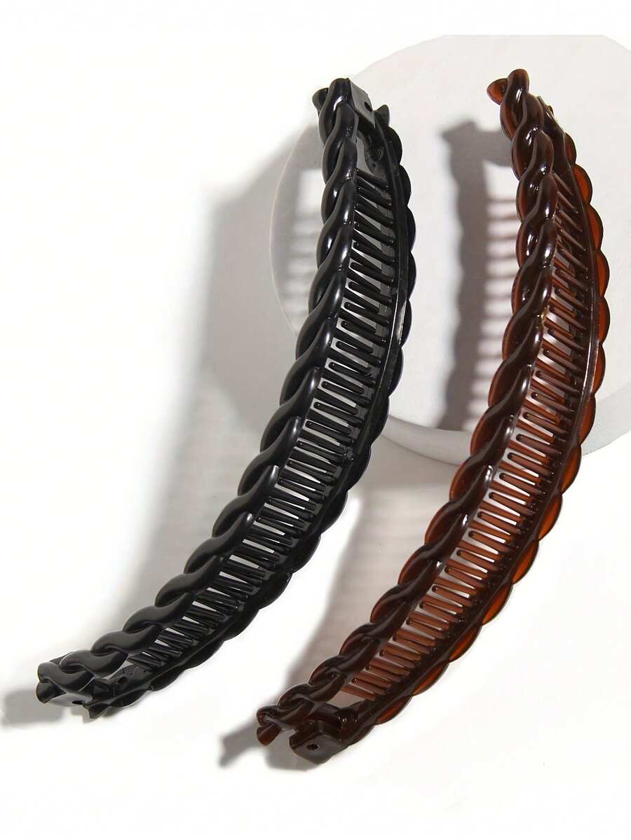 2 件街头优雅发夹，韩式时尚梳花波浪发夹，发髻制作器发饰，梳子，侧梳 - 彩色 - 查看 1