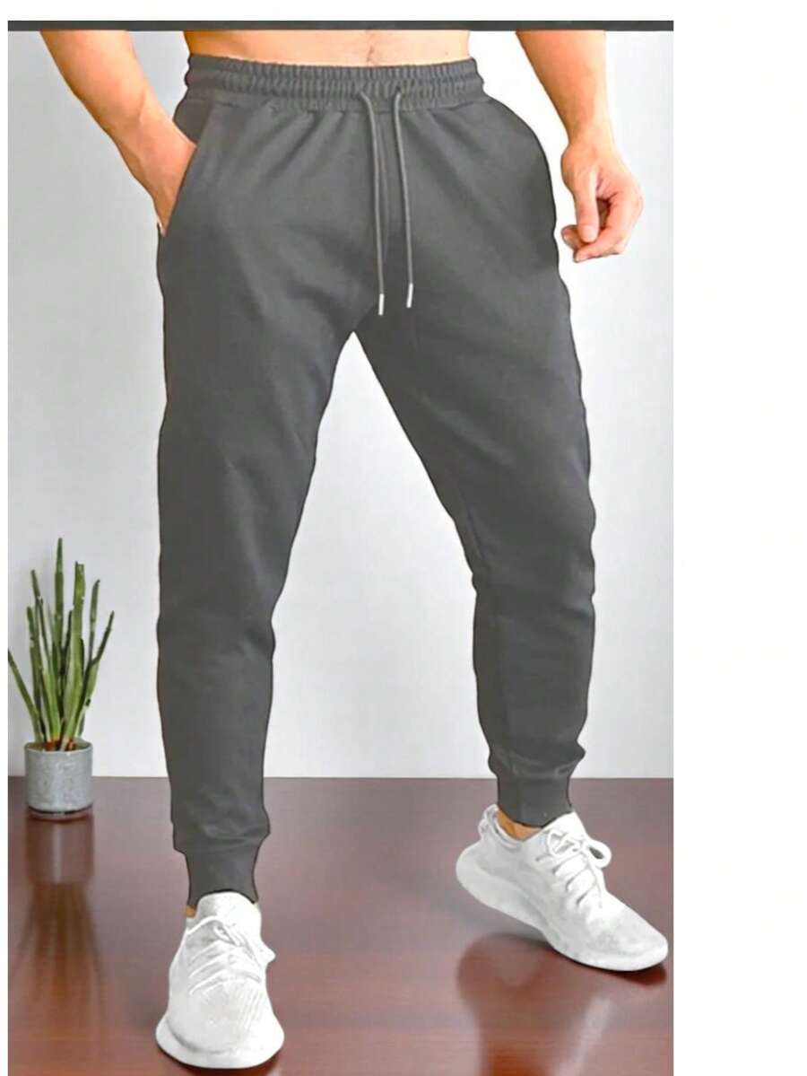 PANTALON PANTS CASUAL PARA USO DIARIO O EJERCICIO CON BOLSAS COMODO - Gris Oscuro - Ver 1