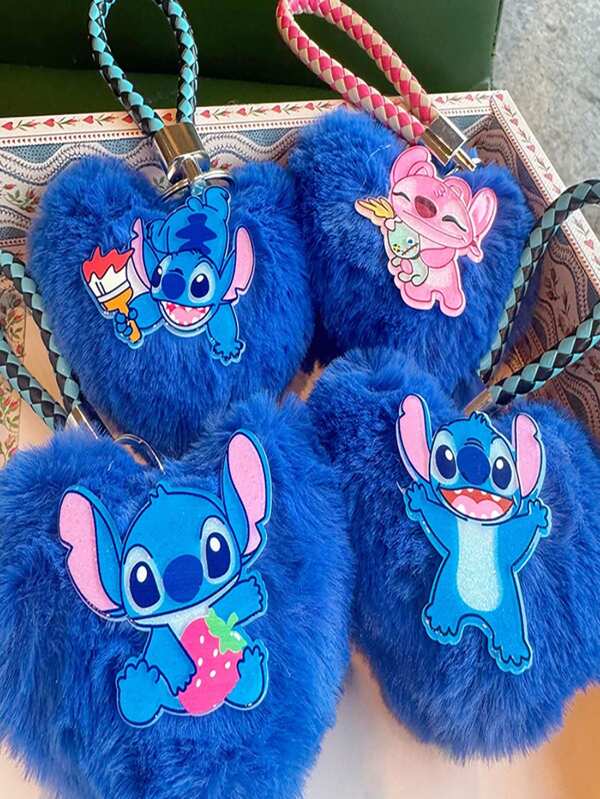 1pc Cute Alien Dog Decor, Plush Blue Dog Key Chain, Phone Strap Ornament, Backpack Pendant, Fluffy Decoration Accessory