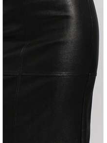 SANS SOUCI STRETCH METALLIC SLIM LONG SKIRT  Plain    Party  Sexy  Elegant  Casual    Woven Fabric    Zipper  Split    SKIRT  Night Out  Holiday  Daily  Stage & Concert    ALL YEAR - màu đen - Xem 4