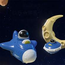 Inertial Push Spacecraft, Astronaut Spaceship, Gliding Aerospace Space Station Rocket, Interactive Toy,Back To School