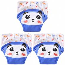 4 Stück dünne positionierte Tierdruck Baby Jungen/Mädchen Trainingshosen, weich & bequeme wiederverwendbare Stoffwindeln, unverzichtbares Geschenk für Babys