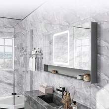 20/30片3D立体浅灰色大理石纹仿瓷砖墙贴防水防潮遮丑墙板厨房卫生间贴纸铝塑板墙贴