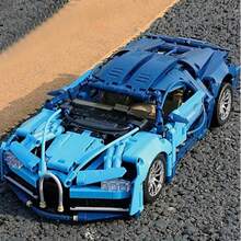 MOC跑车积木套装，摩托车积木，塑料拼装玩具，适用于蓝色赛车玩具模型，可作为客厅和卧室的家居装饰，是生日、万圣节、圣诞节的理想礼物——时尚设计，激发创造力，寓教于乐。