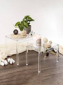 1 pieza Organizador multifuncional de acrílico, estantería de acrílico para exhibir postres, pasteles, libros, perfumes, artículos pequeños, almacenamiento de cocina