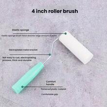 Juego de 4 piezas: Bandeja de pintura de 4 pulgadas + rodillo de esponja + brocha de cerdas con base de agua, herramientas de pintura látex para paredes, artículos esenciales para la decoración del hogar DIY - Multicolor - Ver 6