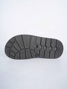 Teens' Fashionable Elastic Band Flat Slip-On Sandals - Black - View 8