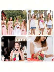 40/30/20/10/1 件带手柄的透明礼品袋，透明塑料礼品包装袋，大容量可重复使用的透明派对礼品袋，适用于精品婚礼生日婴儿洗礼母亲节，婴儿洗礼派对礼品袋，婚礼礼品袋，装饰袋 - 彩色 - 查看 8