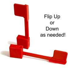 Red 5 Inch Small Call Center Desk Flag With Up Down Flip Clip Base Function Do Not Disturb Busy Help Stop Alert Status Away Signal Closed On A Call Cubicle Computer Monitor Station (10 Pack) - 1 - View 2