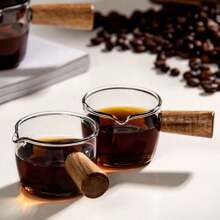 Taza de espresso de vidrio, taza medidora de 100ml/3.4oz con pico vertedor y asa, vaso transparente para café, jarra para crema, dispensador de jarabe, utensilio de cocina versátil, accesorio para café individual, regalo para amantes del café