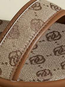 Giày sandal quai ngang đế dày dành cho nữ, họa tiết hoa nhí phong cách Bohemian, hở mũi, đế cao thoải mái, thích hợp cho đi biển, mùa hè, xuân/thu, phối cùng váy, phong cách thường ngày, thể thao, size 41-43 - màu nâu - Xem 8