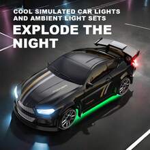 1:64 Maßstab RC Drift Auto Spielzeug mit Beleuchtung, Hochgeschwindigkeits-Funkfernsteuerungsauto, Geschenk für Freund, Weihnachten, 4WD Drift Rennwagen