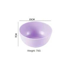 6 Inch Solid Color Plastic Bowl Salad Bowl Wheat Fiber Bowl Children Household Large Bowl Supplies