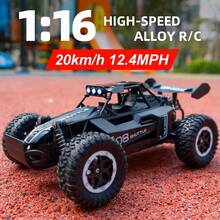 1:16 Scale 2.4GHz RC Car, Durable Alloy Body And Safety Design Suitable For All Road Conditions, Kids Toy Car, Fun Model For Adults - Gift For Boys - 黑色 - 查看 2
