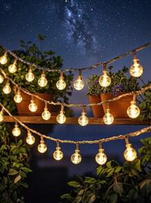 1 szt. 20/50/100/200 diod LED Solar Garden Crystal Globe Solar String Lights Outdoor Solar Outdoor Lights With 8 Lighting Modes Dekoracja dziedzińca Do Hotelu/Cateringu/Organizacji Wydarzeń