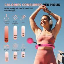 Weighted Hula Infinity Fitness Hoop For Adult Weight Loss, 2 In 1 Smart Fitness Workout Hula Circle Hoops With 28 Detachable Knots, Exercise Fit Hoop Suitable For Women And Beginners - Beige - View 10