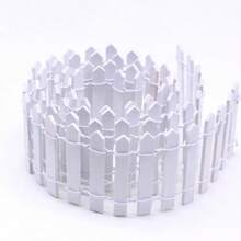 1pc Mini Wooden Fence Set, In Coffee And White Color Options - , Smooth Edged Decor For Fairy Gardens And Miniature Scenes, 36.6 Inches * 1.96 Inches, With Metal Wire Details, Outdoor Fence Decoration