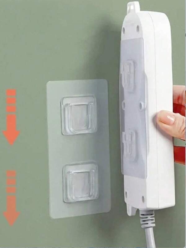1 pièce/2 pièces Multiprise à double rangée, support mural puissant sans clou, organisateur de prise de courant multifonctionnel pour la maison, rangement d'ustensiles de cuisine, décoration de chambre, convient pour la cuisine, le restaurant, la fête, le camping, les rassemblements, cadeau pour les amis, cadeau familial