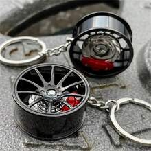 1pc Brake 360 Rotating Car Keychain Pendant, Creative Car Keychain Decoration, A Unique Gift For Car Lovers - Multicolor - View 4