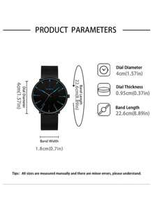 Montre à quartz de mode pour homme avec décoration bleue et rouge, bracelet en maille d'acier inoxydable, cadeau stylé