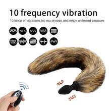 BDSM Fox Tail Anal Butt Plug Vibrator Cosplay Fun Gspot Dildo Sex Toy For Women