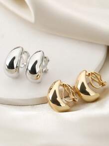 1 par de brincos elegantes em formato de lágrima, estilo francês de luxo, brincos de cobre sem piercing, uso diário e para festas, presente feminino para o Dia dos Namorados, acessório para todas as estações