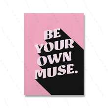 1pc Fashion Modern Quote Typography Art Poster Print Pink Canvas Painting Room Home Decor Young Girl Female Dormitory Optional Frame ﻿