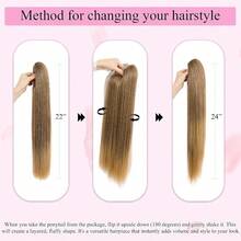 Ponytail Extension 24 Long Straight Claw Clip Ponytail Extension Clip On Ponytails Hair Clip Hair Claw Clip Fake Ponytail Hairpieces For Women Medium Brown - #06MediumBrown - View 6
