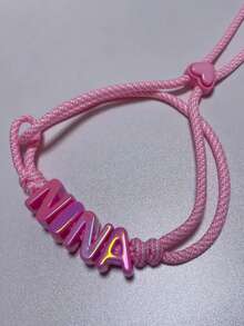 1 件定制水晶宠物名字项链，狗/猫糖果色项圈，DIY 宠物配饰，夏季闪亮珍珠表面 - 可调节编织绳项圈适合小型、中型和大型犬，宠物礼物 - 彩色 - 查看 35