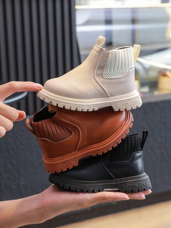 1 par de botas casuales y versátiles con suela antideslizante para princesas niñas, para otoño/invierno