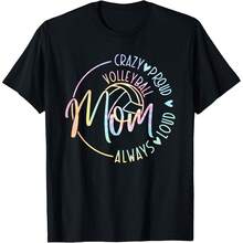 Volleyball Mom Crazy Proud Loud  Tie Dye Mother's Day T-Shirt 220G Heavyweight 100% Cotton T-Shirt. – Blend Of Streetwear, Minimali, And Casual Comfort – I For Layering In All Seasons, WFH Days, Or Stylish Weekends – Pm Choice Gift For Artists, Creats, And Fashion Fans  Tops For Wo Vintage Clothes Wo Clothes Wo Vintage Wo Tops Mujer Cute Tops Wo Cotton Wo Clog Halloween Camisas Summer Clothes Wo Casual Punk Western Tops Wo Fourth Of July Outfit Kpop Cowboy Outfits For Wo Ry Ropa 100% Cotton Y300k Ing Cute Gothic Wo Clothes Black And White Top Vintage Tops Cloth For Wo White Goth Inawly Retro Clothes For Wo Korean Fashion Wo Camisas Para Mujer - Black - View 1