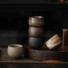 1pc Taza deé de Cerámica Hecha a Mano Estilo Japonés Juego deé Kung Fu Taza deé Pequeña Taza Individual Estilo Antiguo Taza de Camino Tranquiloón Taza deé - Estilo 01 - Ver 1
