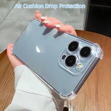 1 Set: 1 Stück Luftpolster Anti-Drop Hülle + 3 Stück gehärtete Glasfolien, kompatibel mit Apple/Galaxy/Redmi/OPPO/VIVO, Anti-Drop Handyhülle + gehärtete Glasfolie Kombination, 3er Set gehärtete Glas Luftpolster Hülle, Ultradünne Luftpolster Anti-Drop Hülle mit HD gehärtetem Glas