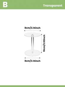 1pc Acrylic Jewelry Display Stand, Transparent Black Acrylic Round 3 Pieces Set, Suitable For Jewelry, Necklace, Ring, Earring Display, Acrylic Display Base - Multicolor - View 14