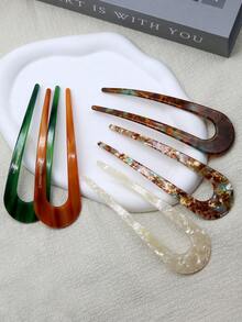 1个优雅复古U型发夹：采用醋酸纤维材质，适合14岁及以上人群，是情人节、发饰、梳子、侧梳、学习用品和婚礼的完美之选。 - 多色C - 查看 21