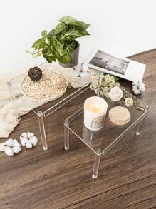 1 pieza Organizador multifuncional de acrílico, estantería de acrílico para exhibir postres, pasteles, libros, perfumes, artículos pequeños, almacenamiento de cocina